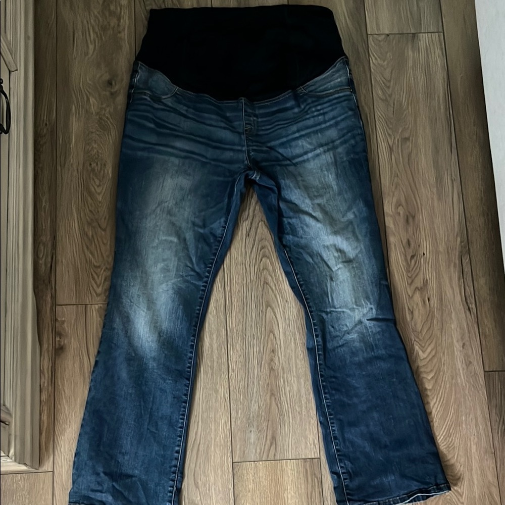 Isabel Maternity by Ingrid & Isabel Blue Flare Jeans with Elastic Waistband